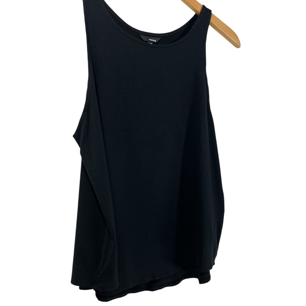 Hurley Tank Top Black Sleeveless Relaxed Fit Swing Tank Top Womens Sz M Tank