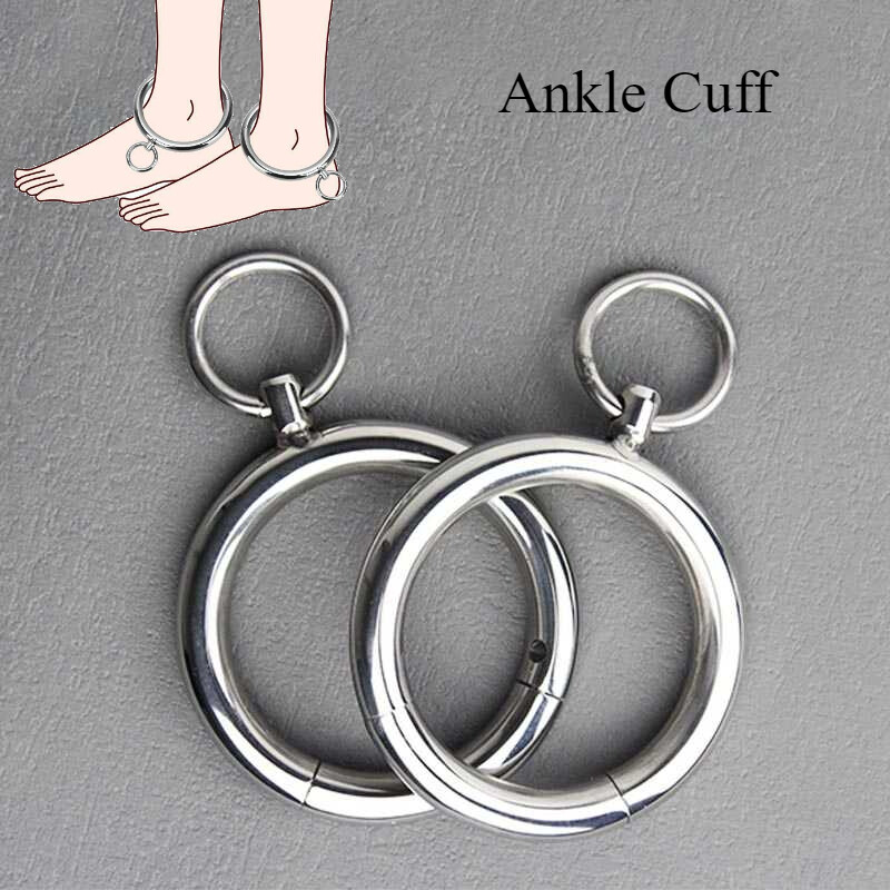 Stainless Steel Ankle Cuffs Bondage Lockable Restraint Device Couples Slave Game
