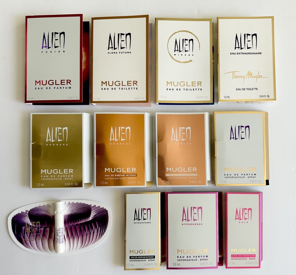 Mugler Alien Perfume Collection 12pc Sample Spray Vial Set