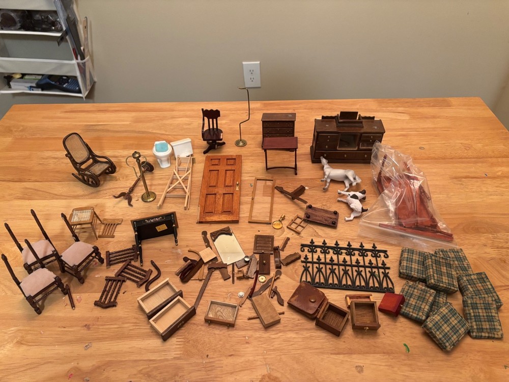 Huge lot of Imperfect and Broken Dollhouse Miniatures