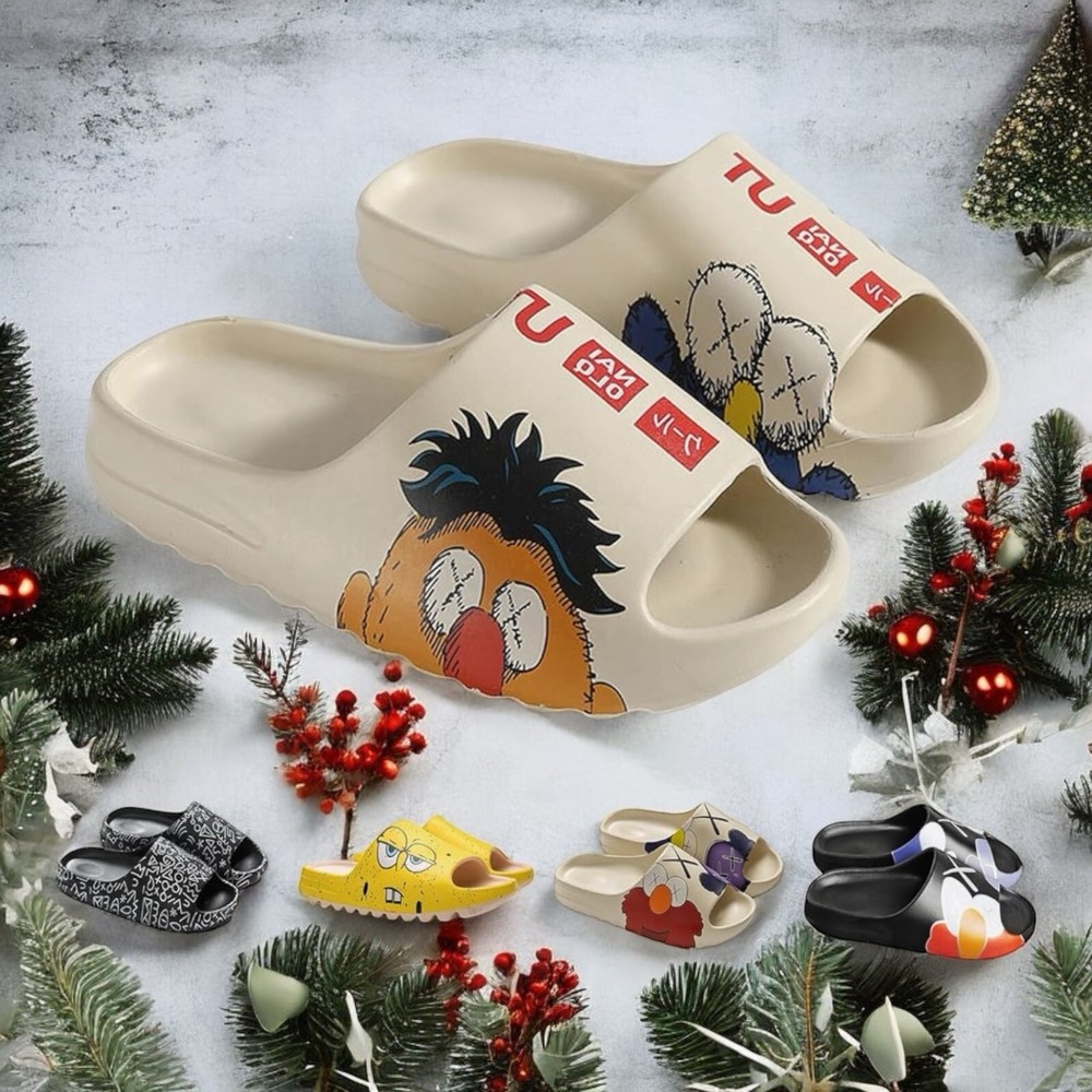 *Christmas Sale* Cozy Unisex Cloud Pillow Slippers Non Slip Cartoon Yeezy Slides-image