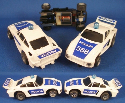 1980 Ideal TCR SLOTTED Slot Car Porsche Police Wht/Blu!