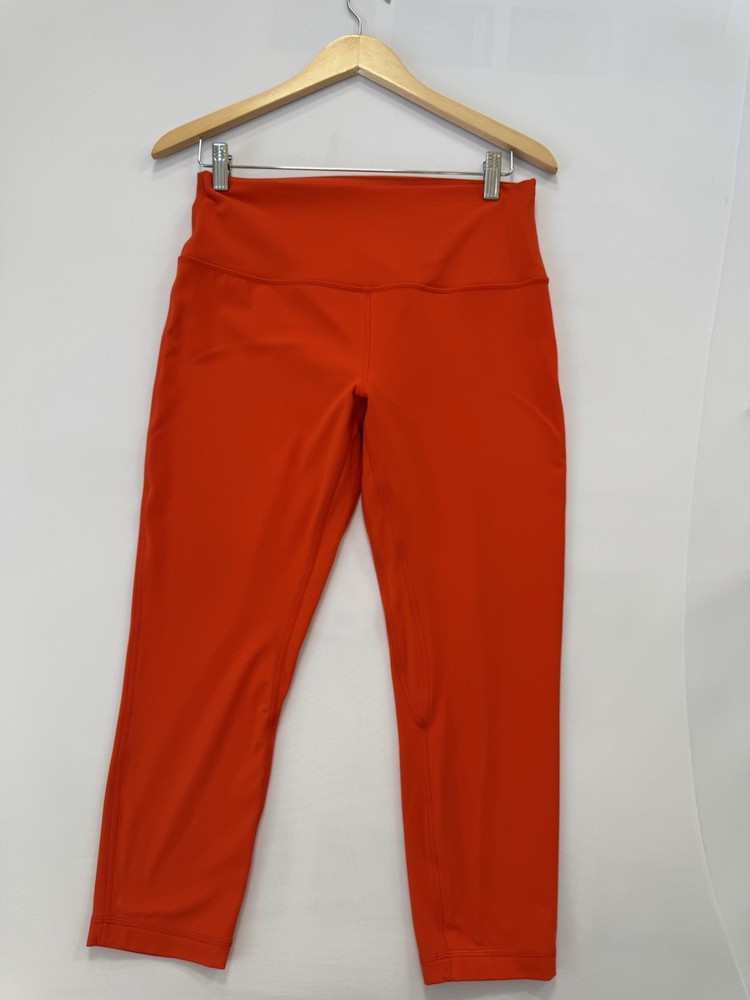 Lululemon High-Rise Crop  Leggings, Orange, Women’s Regular, Size 12