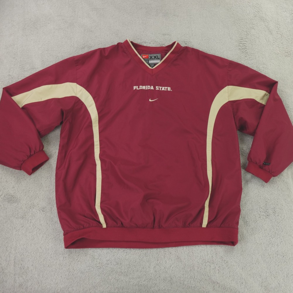 Vintage Florida State FSU Nike Windbreaker Mens XXL Burgundy Red Center Swoosh