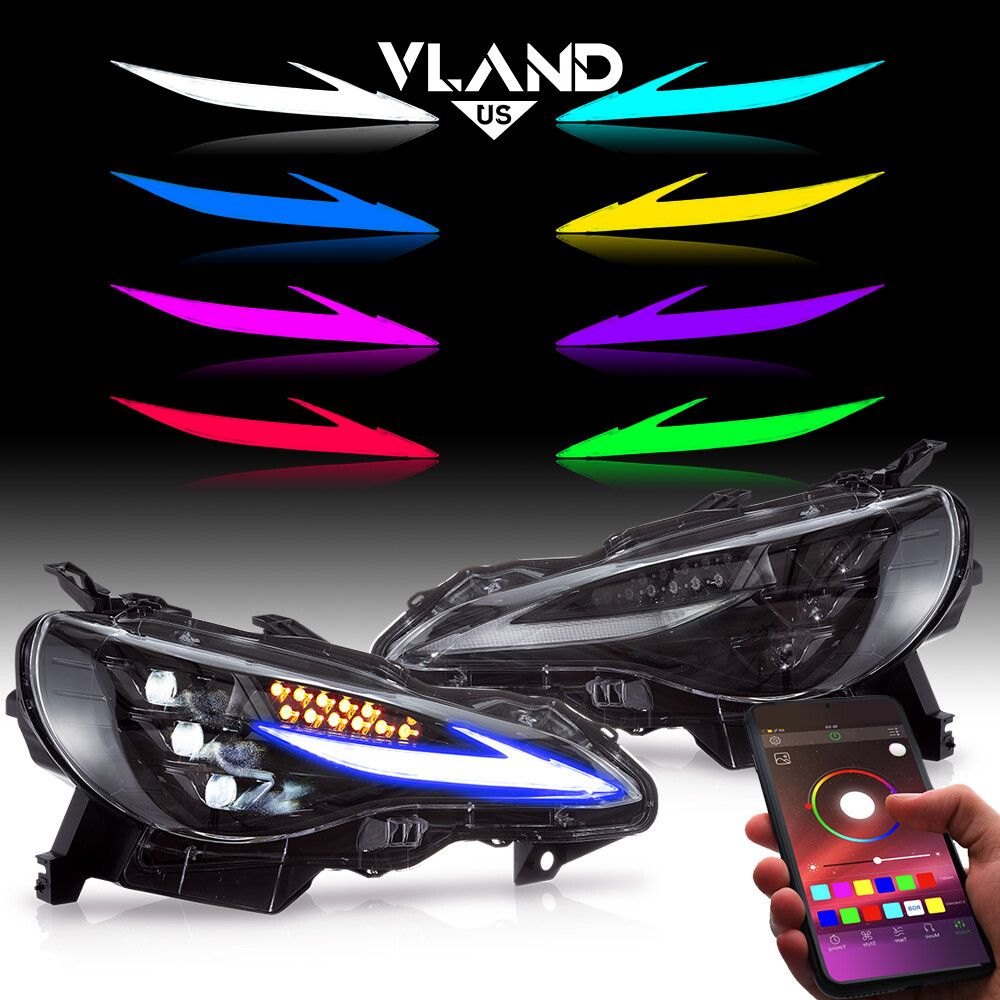 For 12-20 Toyota GT86 Subaru BRZ Scion FR-S LED VLAND Headlights DRL Front Sets