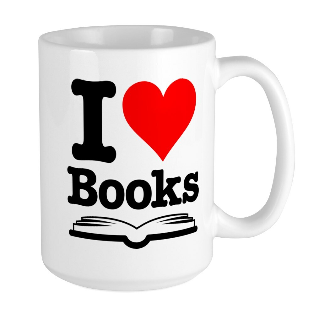 CafePress I Heart Books Coffee Mug, Large 15 oz. White Coffee Cup (19846185)