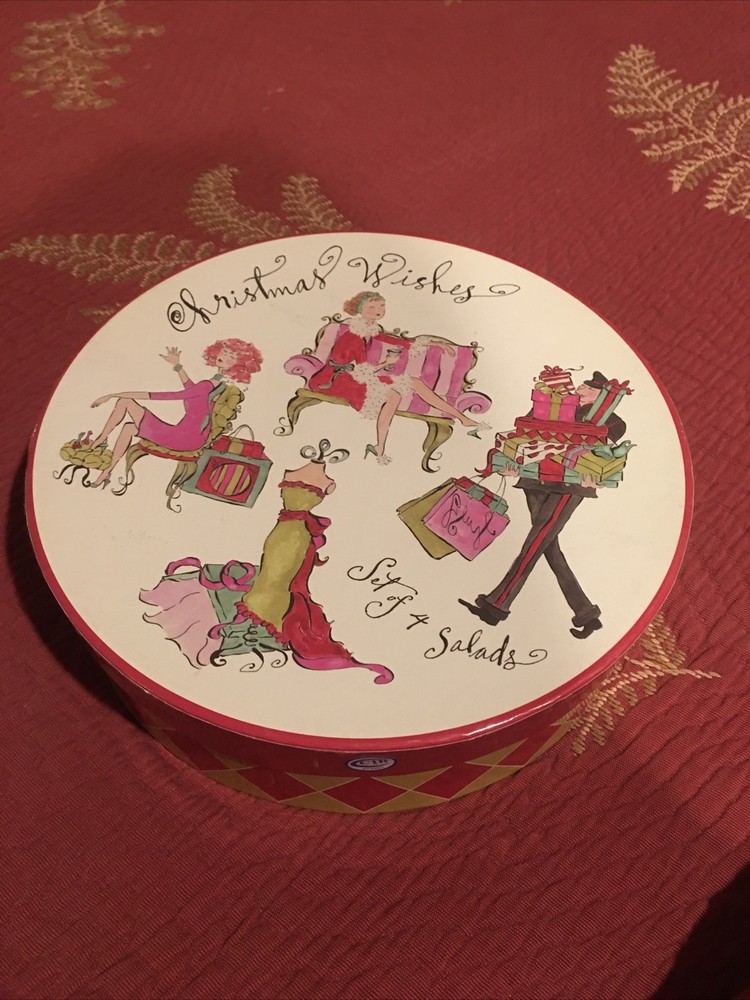 AFTER CHRISTMAS SALE !!!Christmas Wishes, Set Of (4) Salad Plates- Rosanna Brand-image