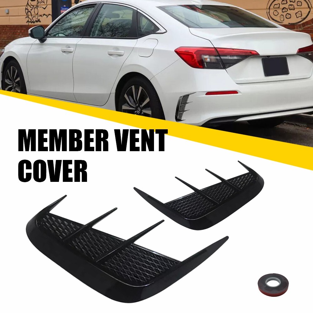 2XGloss Black Rear Bumper Sport Side Wing Member Vent Cover Trim Car Accessori M