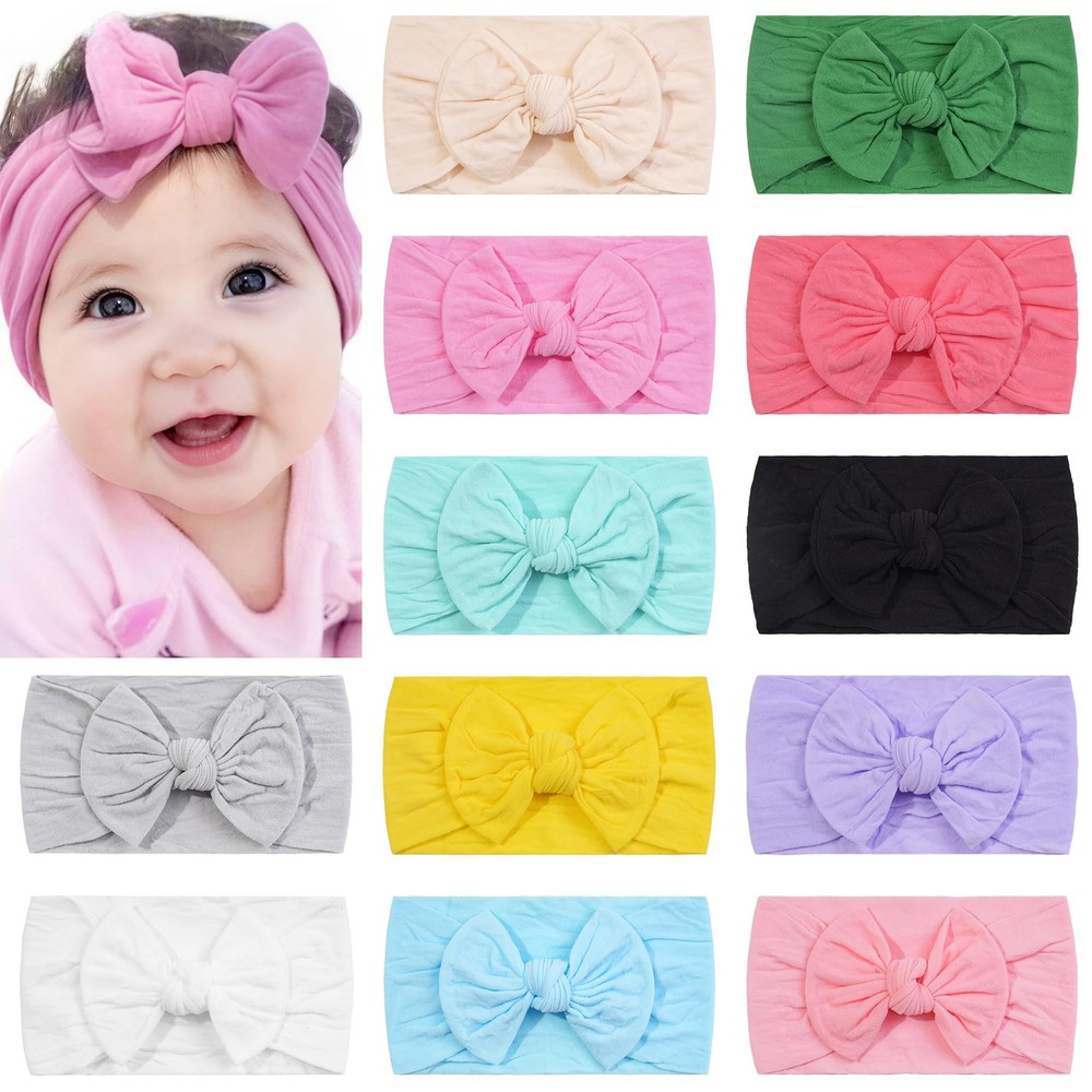 CÉLLOT Super Stretchy Soft Knot Headbands 1 Count (Pack of 12), Multi-colored