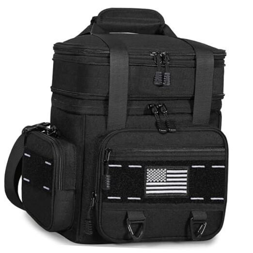 Expandable 16L Tactical Insulated Lunch Cooler Bag A-Black