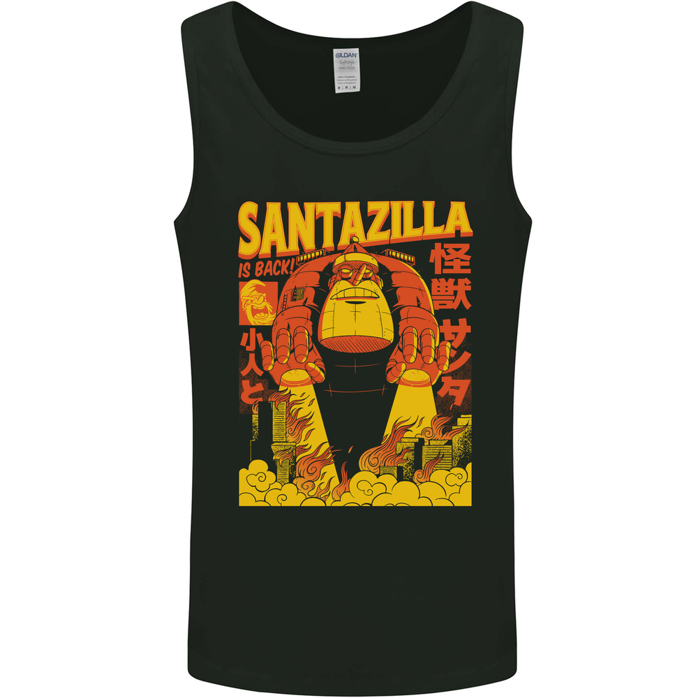 Santazilla Japanese Comic Anime Christmas Xmas Mens Vest Tank Top