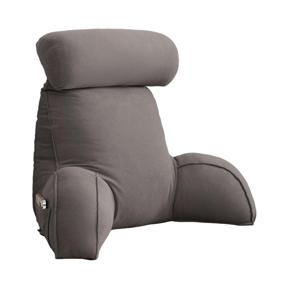 Reading Pillow with Detachable Neck Roll, Large Adult Backrest with Arms, Bed...