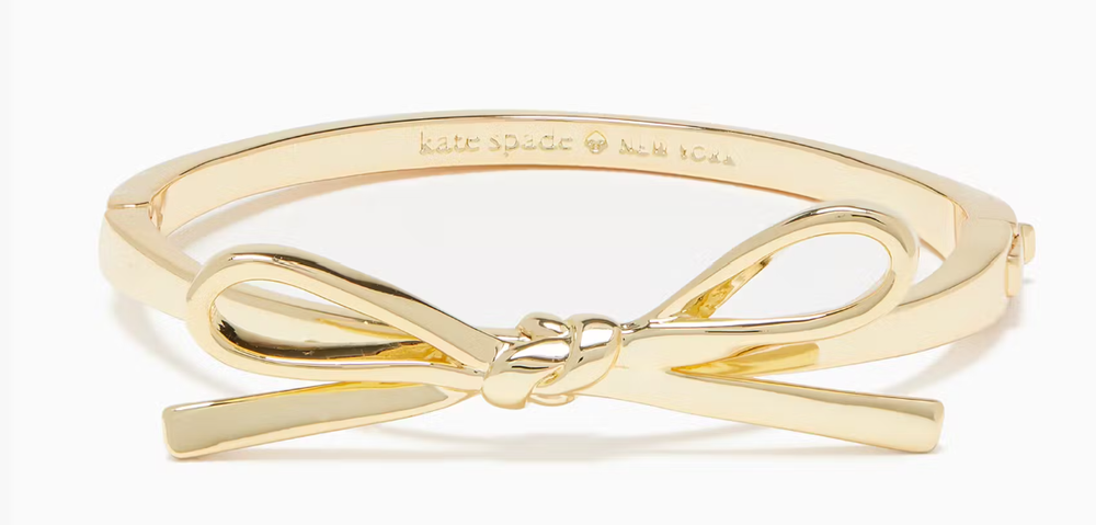 KATE SPADE NY SKINNY MINI BOW HINGED BANGLE IN GOLD BRAND NEW