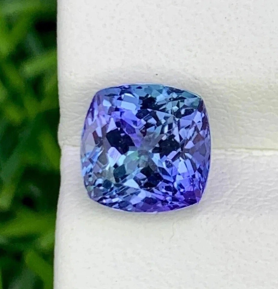 Rare Blue Tanzanite Cushion 8-10 Ct Certified Loose Gem