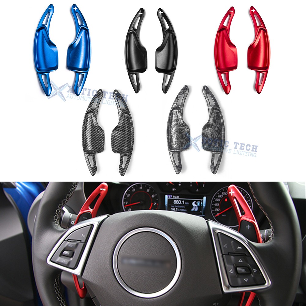 Black/Red Paddle Shift Steering Wheel Shift Extension For Chevy Camaro Corvette