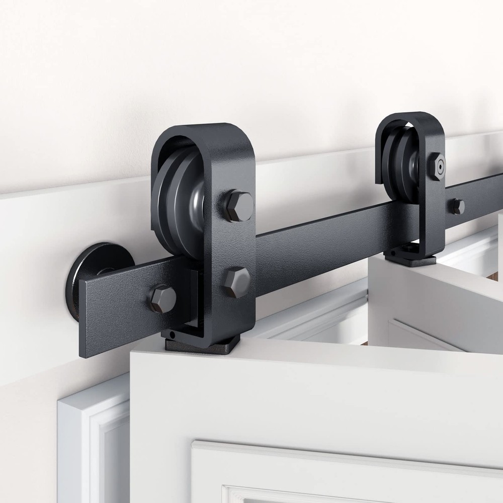 36-Inch Top Mount Bifold Sliding Barn Door Hardware Kit for 2 Closet Doors