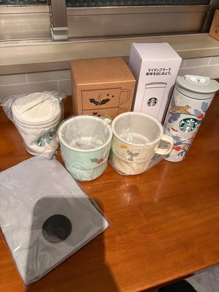 Starbucks lucky bag 2026 mug & stainless steel bottle & cup pouch & sacoche