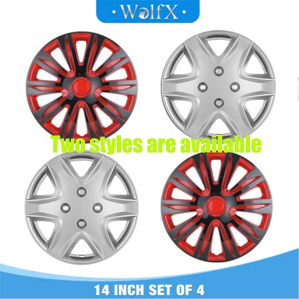 14 Inch Set of 4 Wheel Covers Full Rim Snap On Hub Caps Fit R14 Tire & Rim