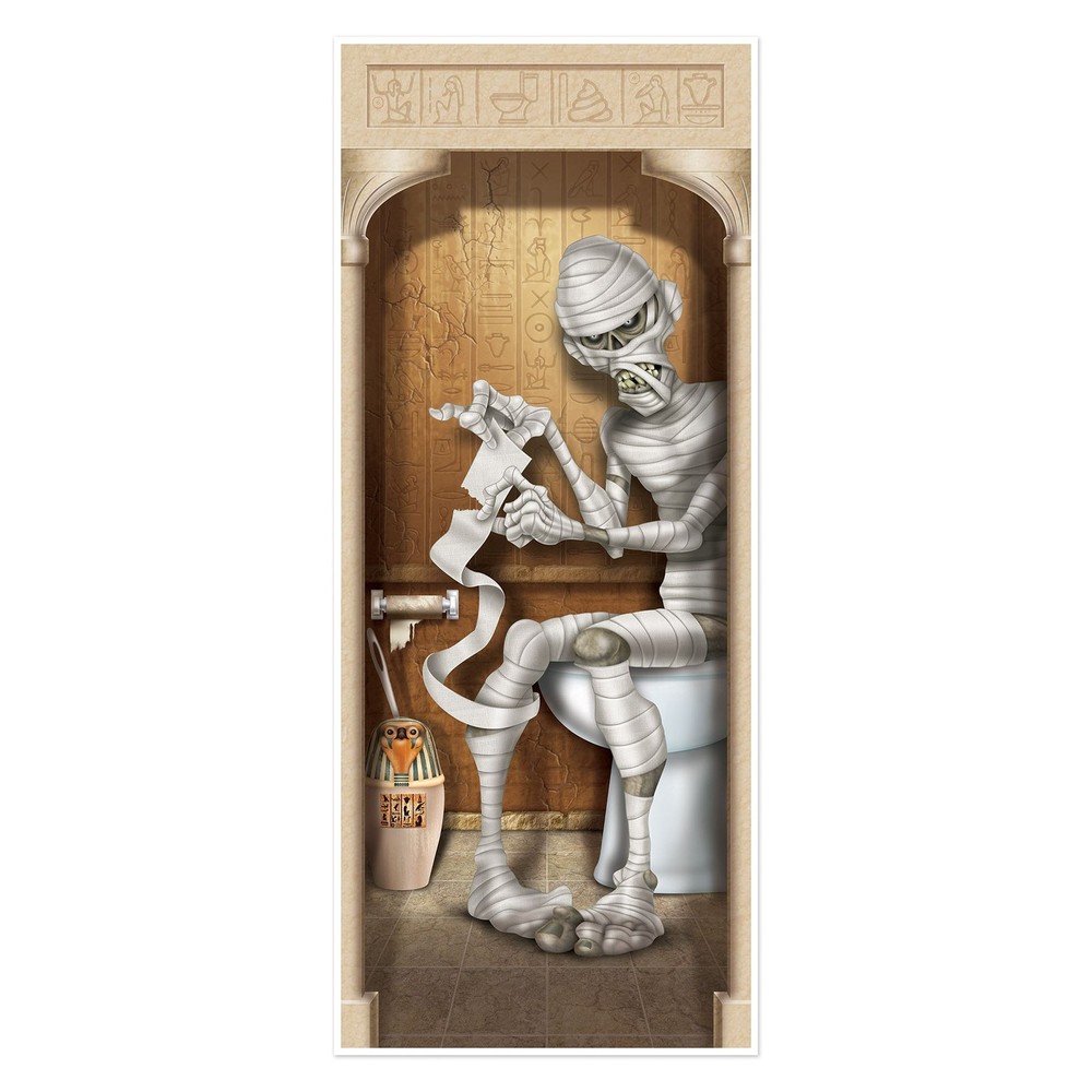 Spooky Beistle Mummy Restroom Door Cover for Halloween Parties