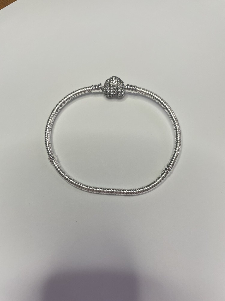 PANDORA MOMENTS Sparkling Sterling Silver Charm Bracelet 18cm