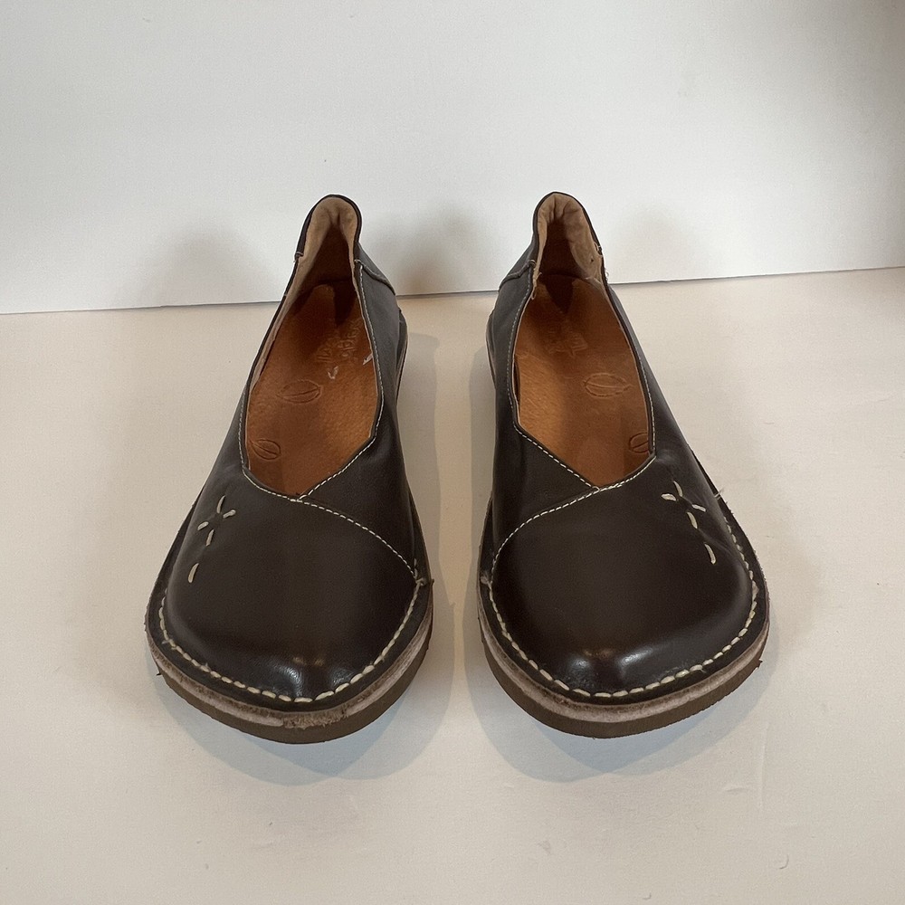 Sergio Tomani Leather Slip-On Shoes Chocolate Brown EU 39-40 US 9-9.5