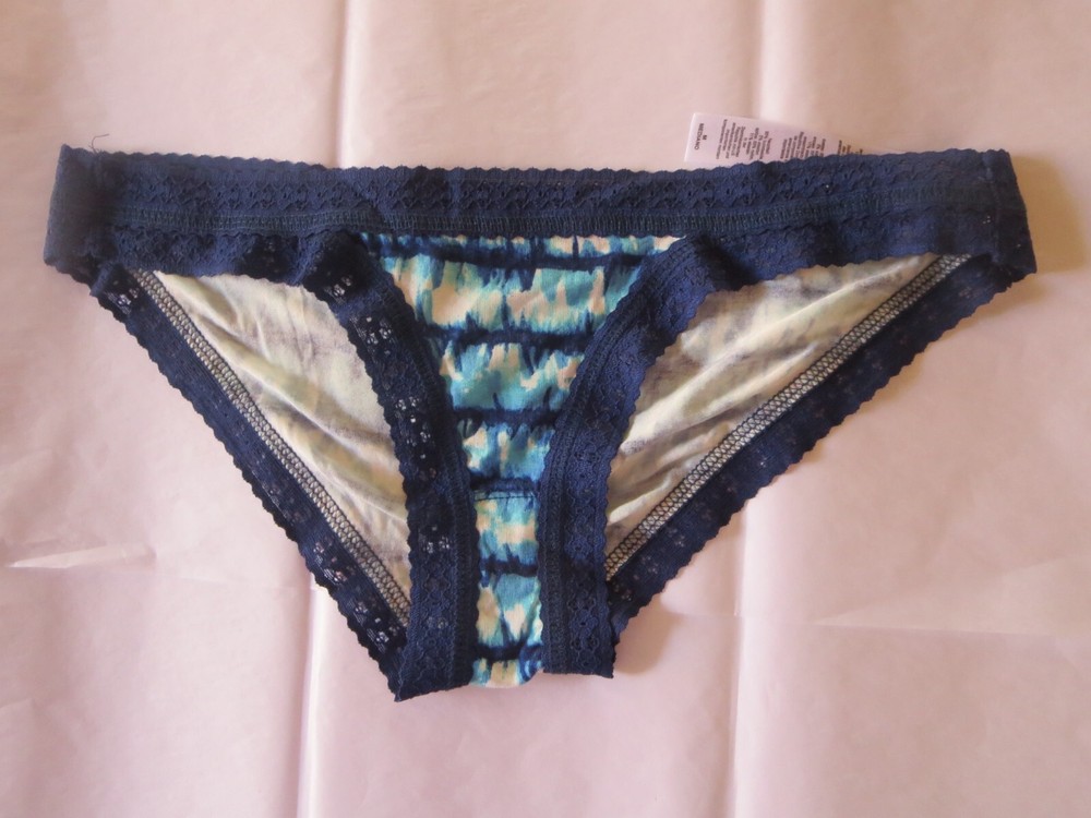 HANKY PANKY #632104 DREAM BRAZILIAN BIKINI PANTY, MEDIUM, MULTI BLUE NWOT, $29