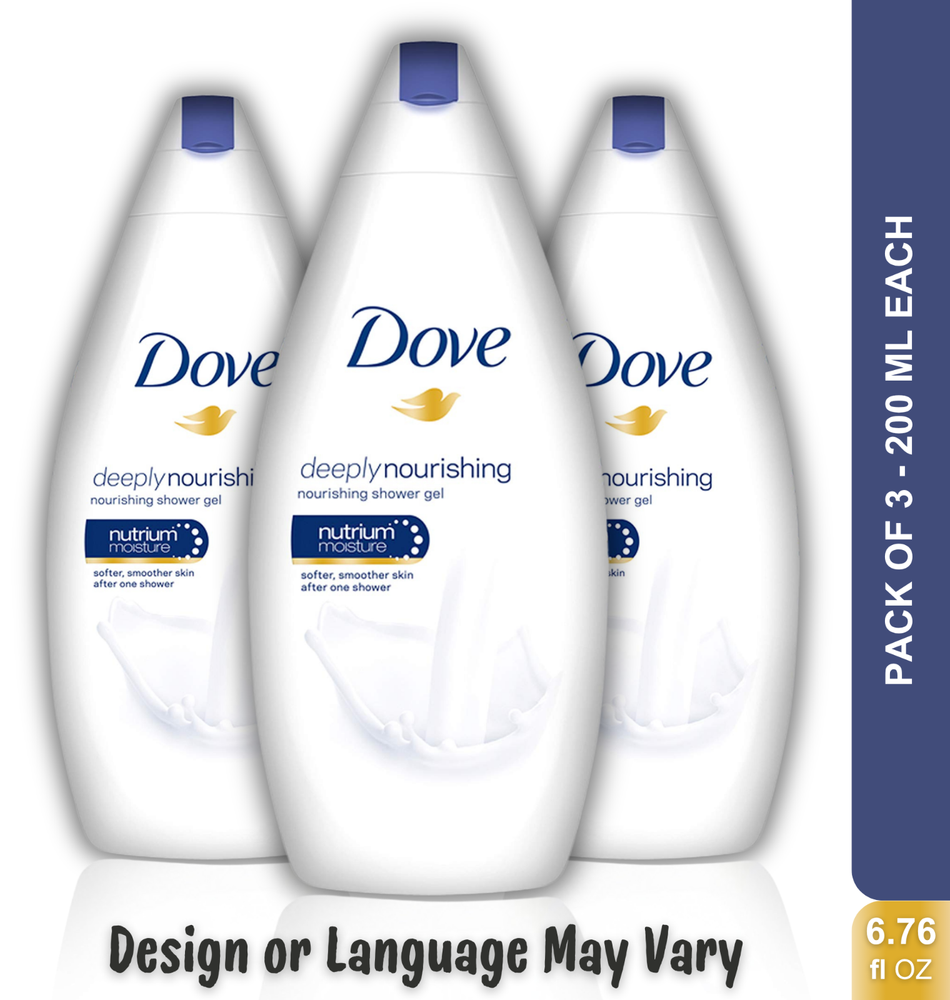 Dove Deeply Nourishing Nutrium Body Wash 200ml 3-Pack