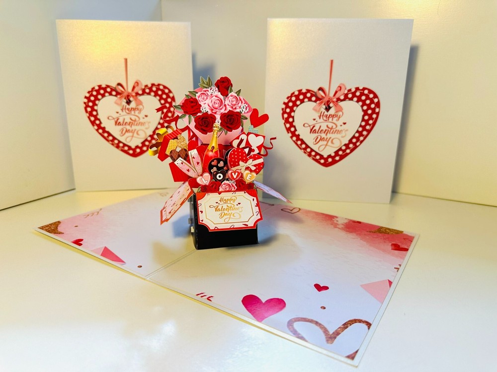Origami Pop Cards Happy Valentine's Day Romantic Gift Box Hampers Pop Greeting