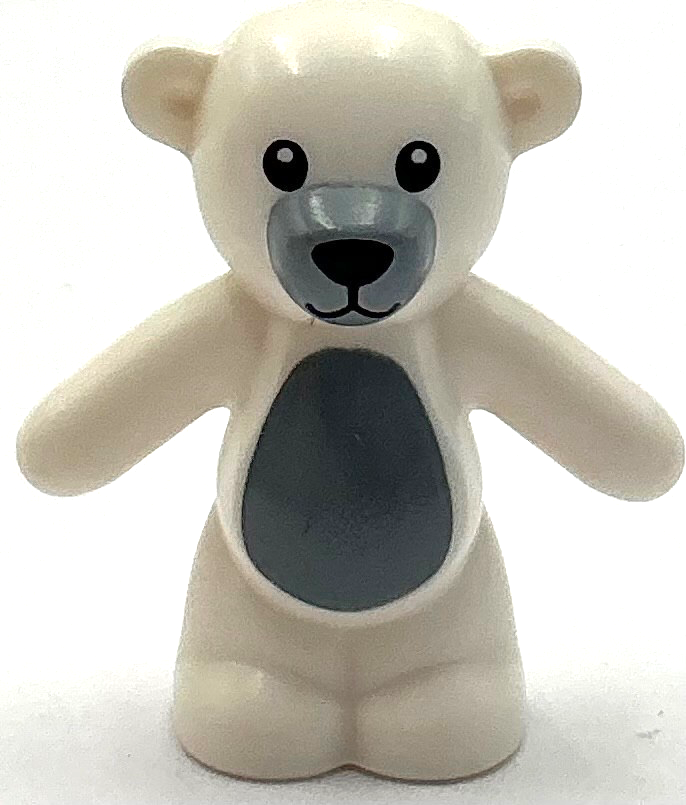 Lego New White Teddy Bear with Black Eyes Nose and Mouth Animal