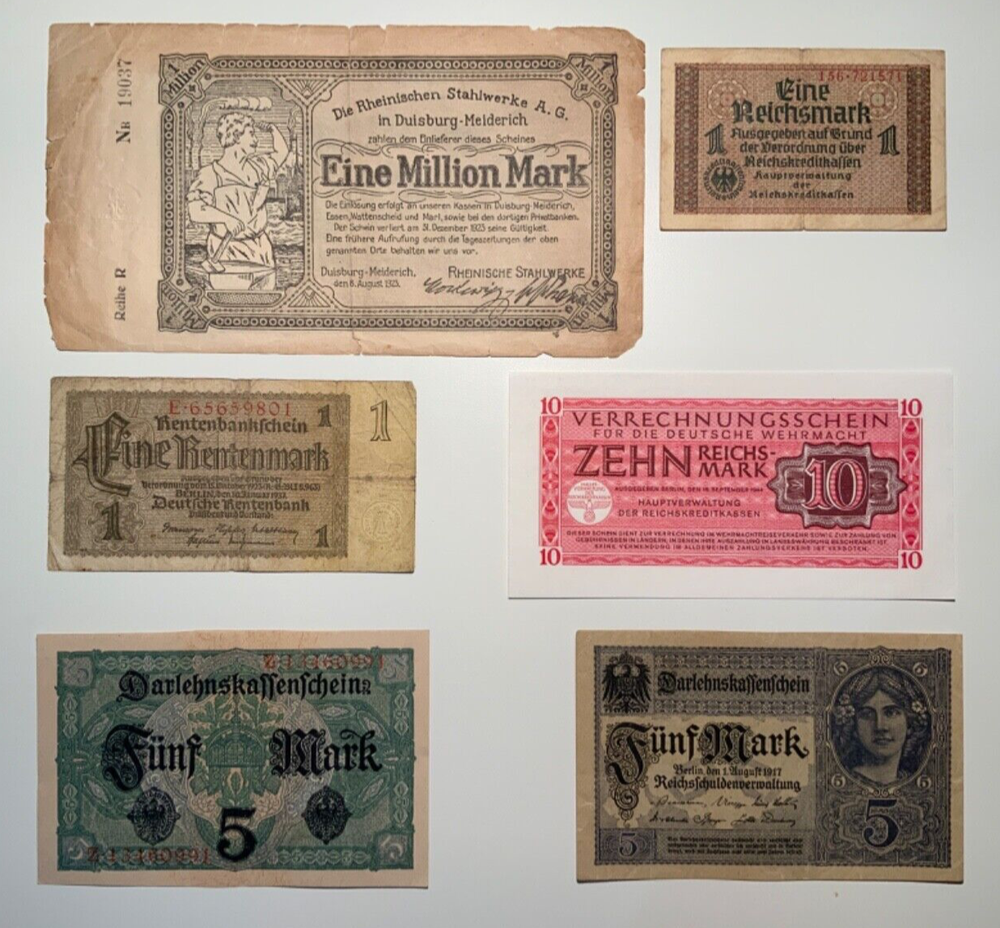 Vintage banknote lot from Germany.