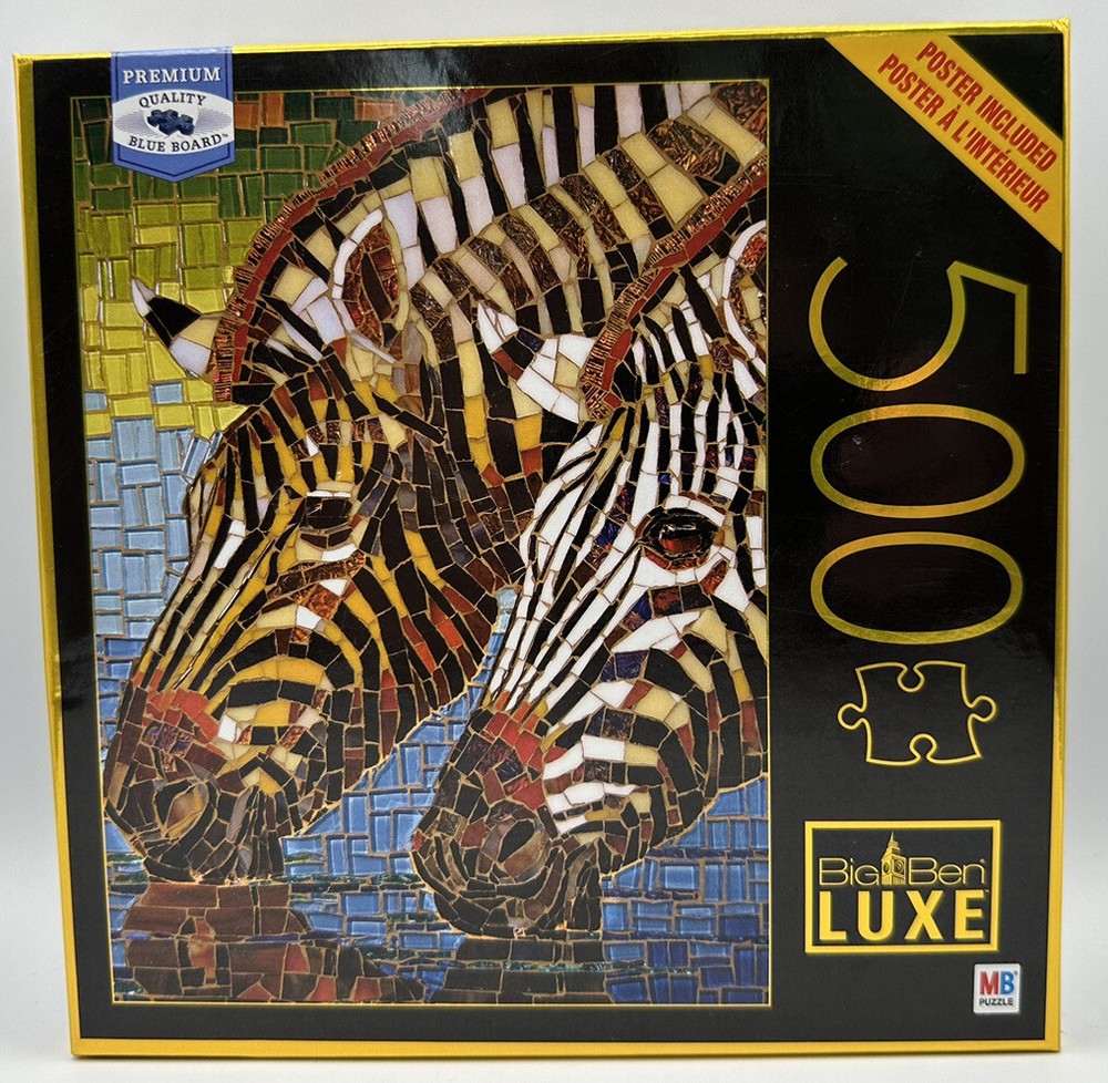 Rompecabezas Big Ben Luxe Zebra 500 piezas Cardinal MB Hasbro (Nuevo) 2019