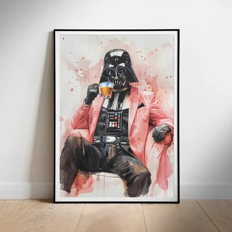 Star Wars Fan Art Coffee Print Featuring Darth Vader