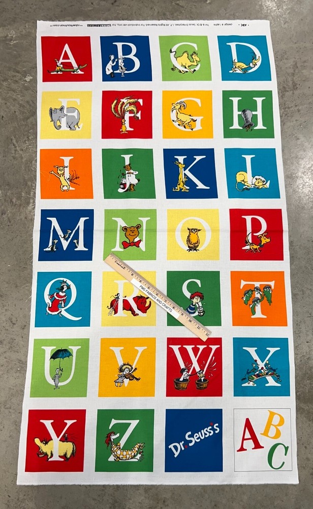 Dr Seuss FABRIC PANEL ABC 100% cotton panel appr 23 x 44 - Fabric 14694-267