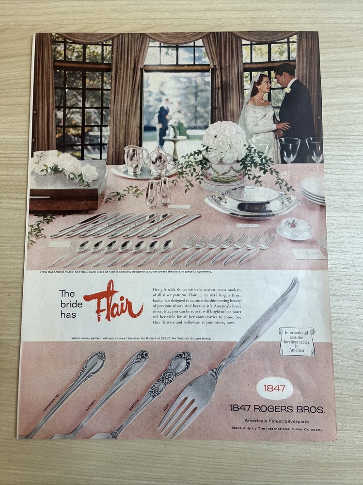 1847 Rogers Bros Flair Silverware 1956 Vintage Life Magazine Ad