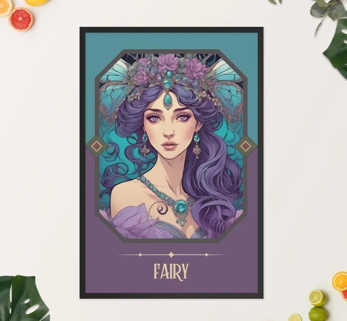 Fairy Art Print Art Nouveau Tarot Woman Fantasy Illustration