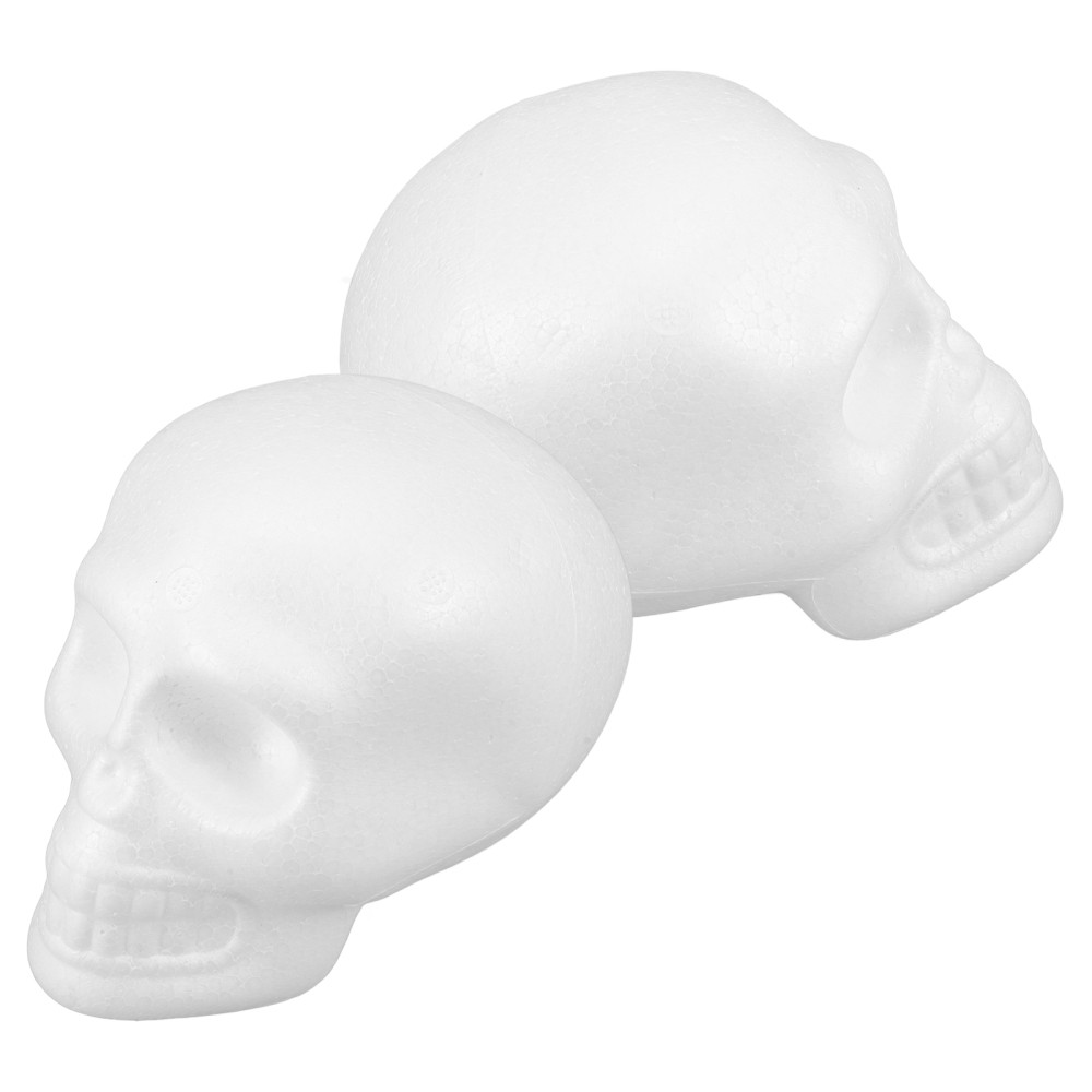 2pcs DIY Blank Foam Skull Heads for Halloween Hanging Decor