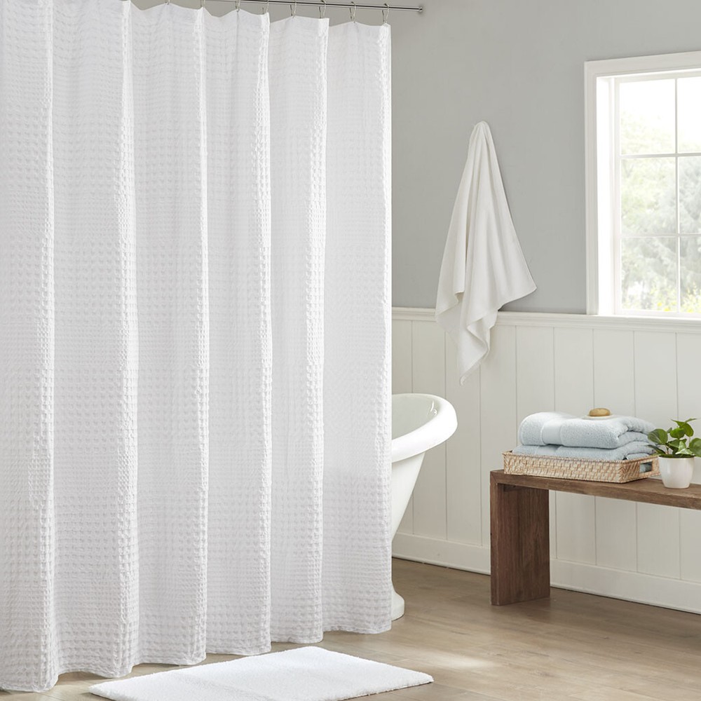 Super Waffle Weave Solid Shower Curtain  
