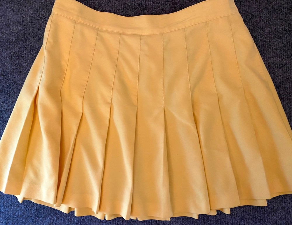 VTG Tail Tennis Skirt Skort Women 8 Yellow Pleats Athletic Activewear Pickleball