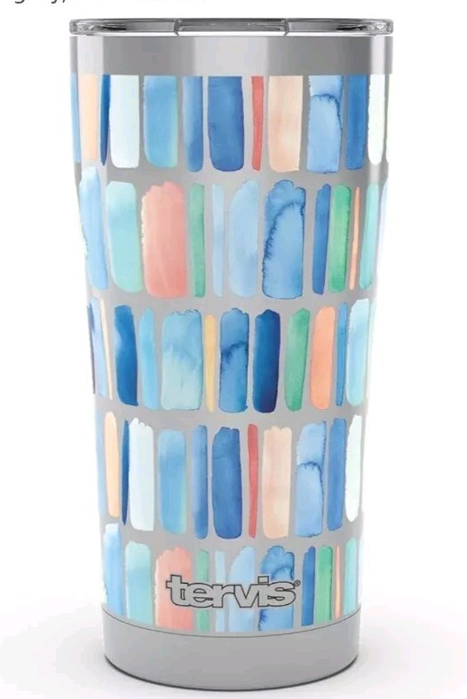 Tervis 20oz Stainless Steel Vertical Stripes Triple Insulated Tumbler Cup New