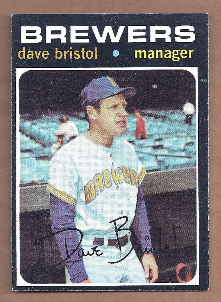 1971 Topps SEMI-HIGH #637 DAVE BRISTOL **CENTERED** EX CONDITION