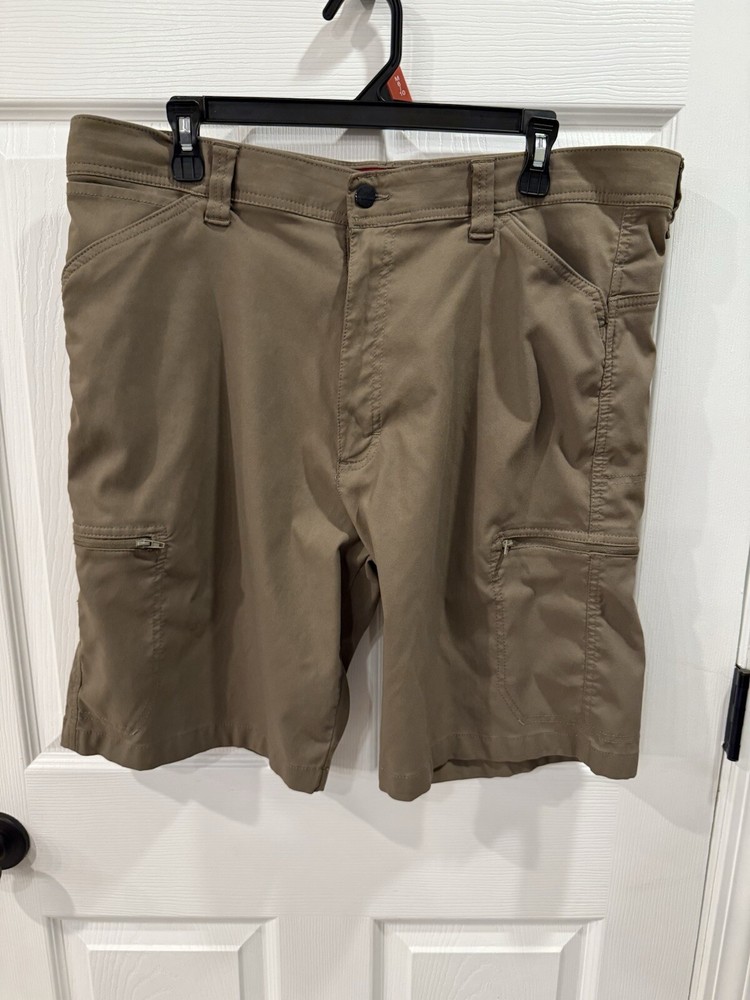 Wrangler Shorts Mens 38 Tan Nylon All Terrain Gear Utility Hiking 9” Inseam