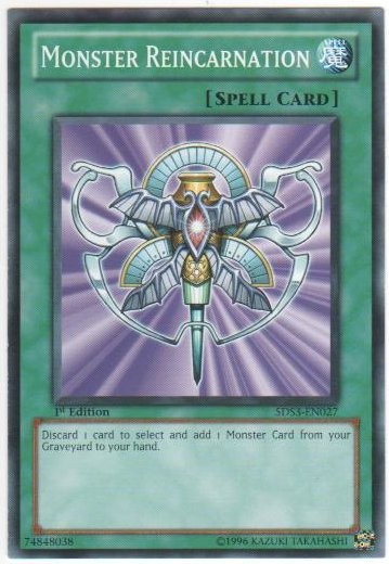 Monster Reincarnation 5DS3-EN027 Common 1st Edition Heavily Played Yugioh Card