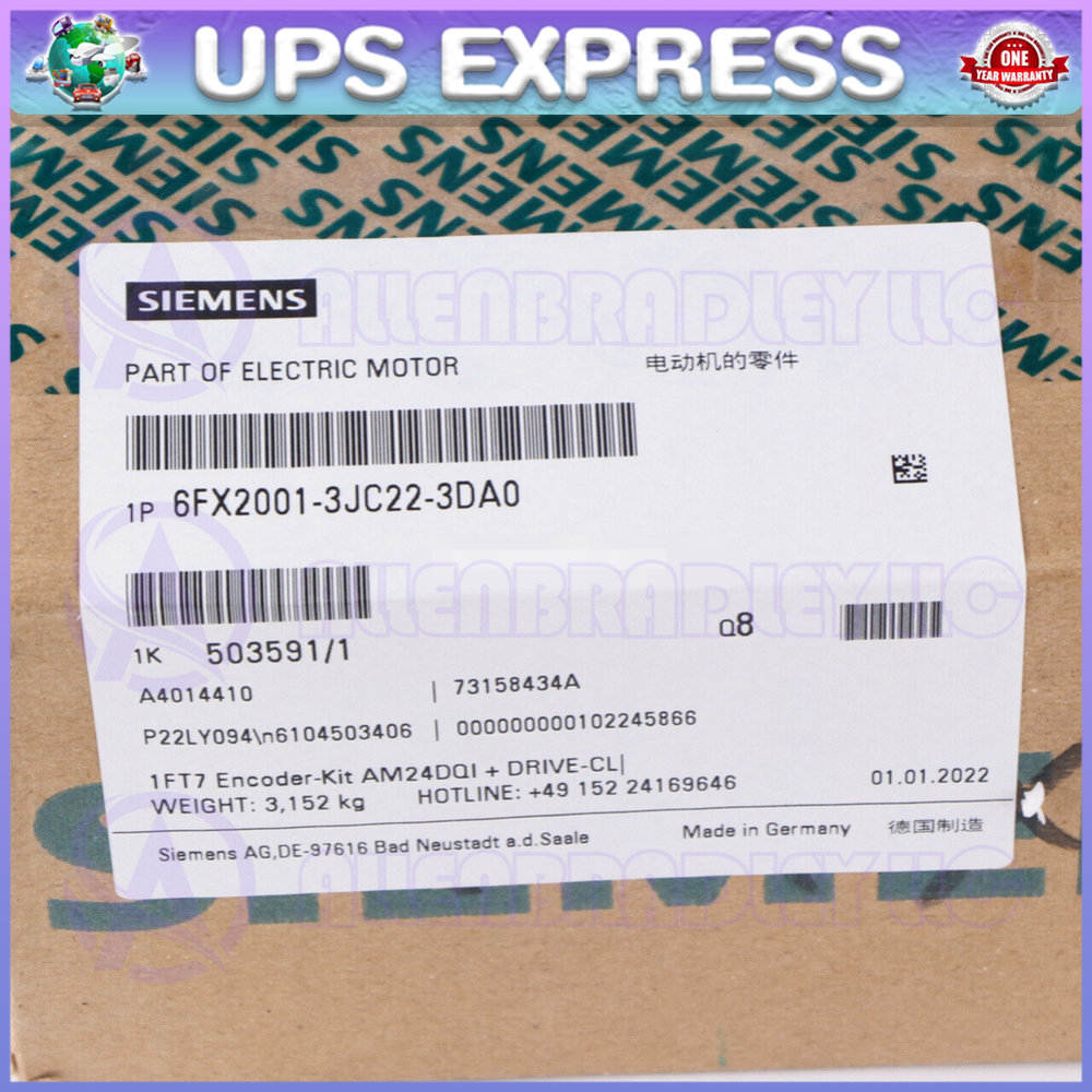 6FX2001-3JC22-3DA0 Siemens Servo Motor Expedited Shipping UPS Express New GQ