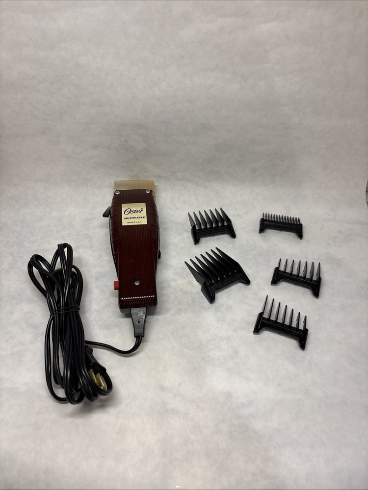 Vintage Oster Adjustable Hair Clippers Model 284-01 With Attachments WORKS, USED