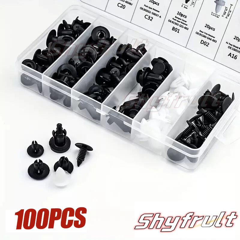 100Pcs Bumper Fender Liner Push Type Retainer Clips Fixing Fastener Kit for-KIA