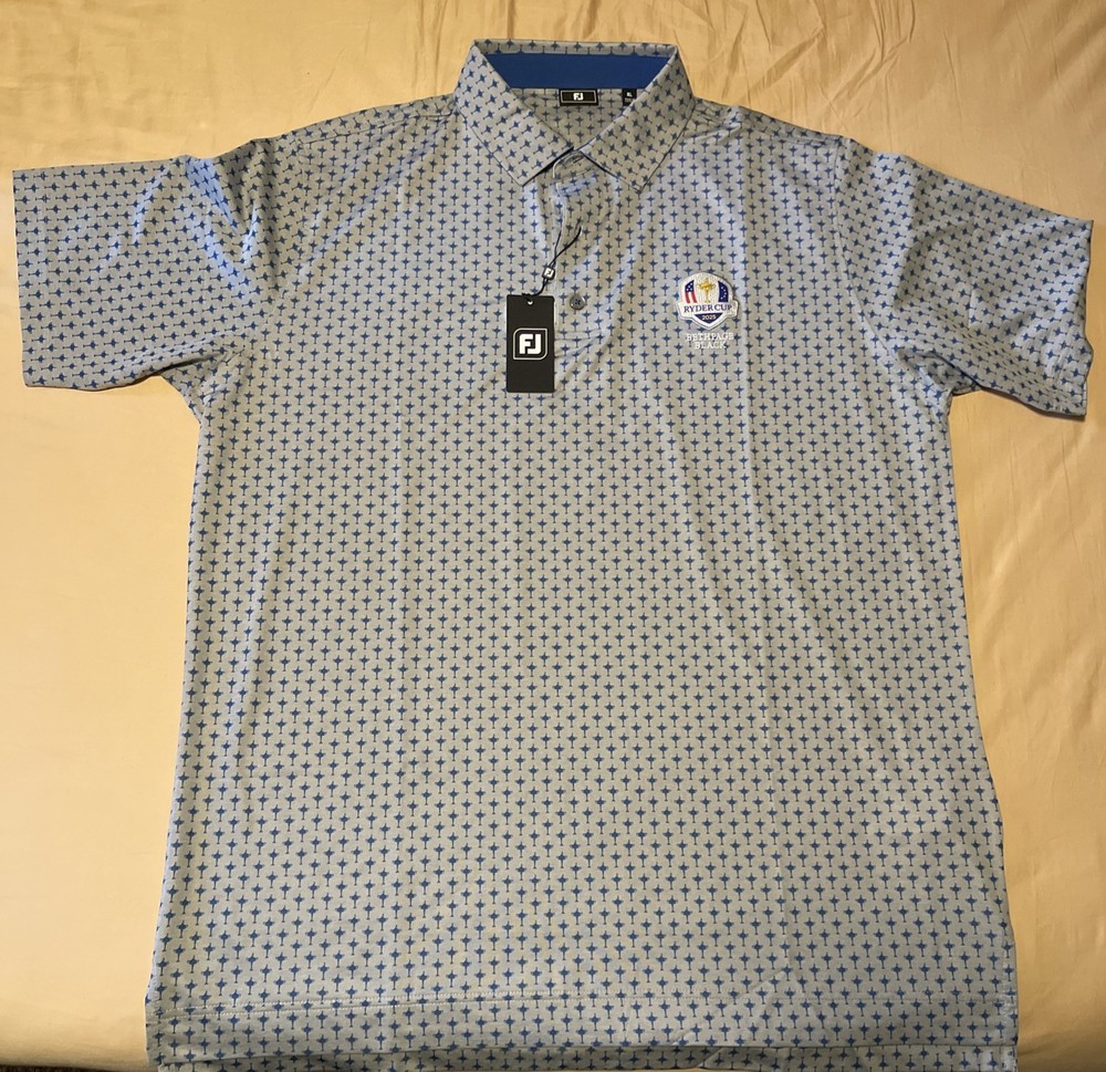 NWT $98 FootJoy Shirt Mens White Ryder Cup 2025 Bethpage Black Logo Size XXL