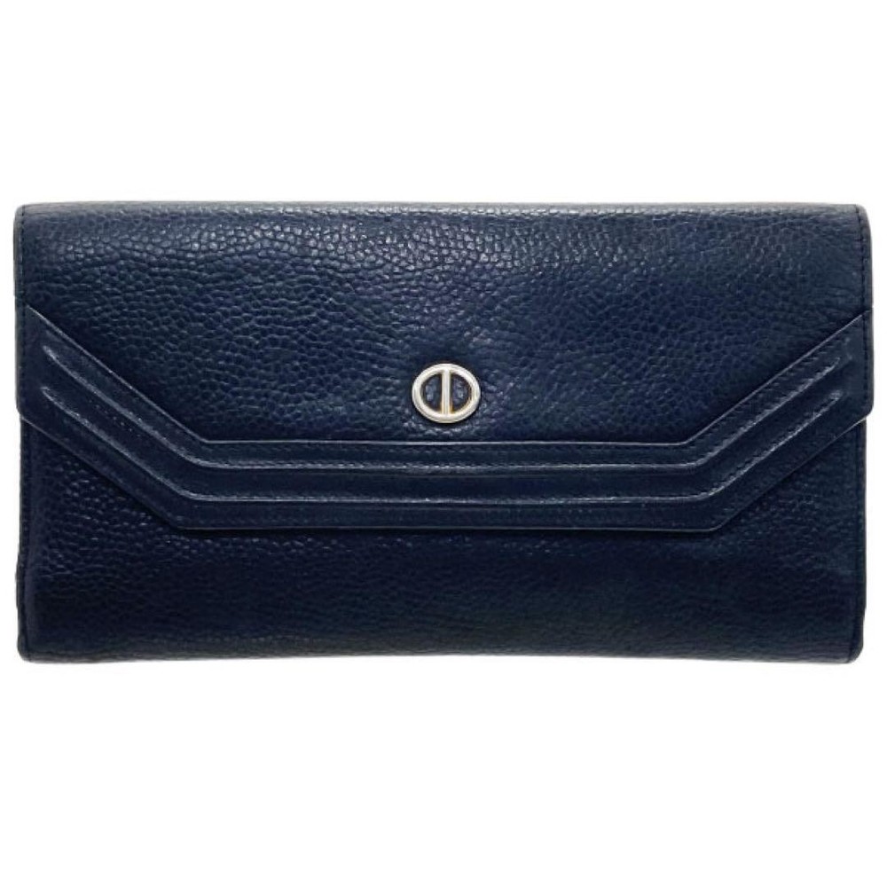 Dior Vintage Black Leather Slim Card Holder Wallet Pre-Owned