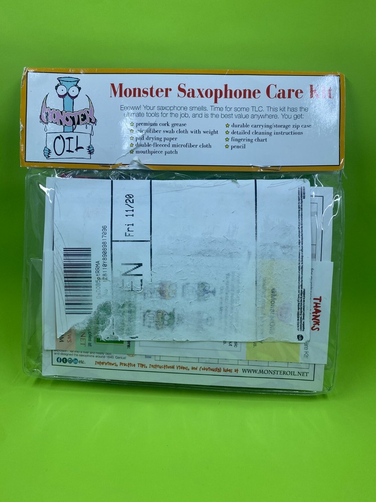 Monster Oil Saxophone Care & Cleaning Kit - Valve Oil, Grease, Brushes, Snake