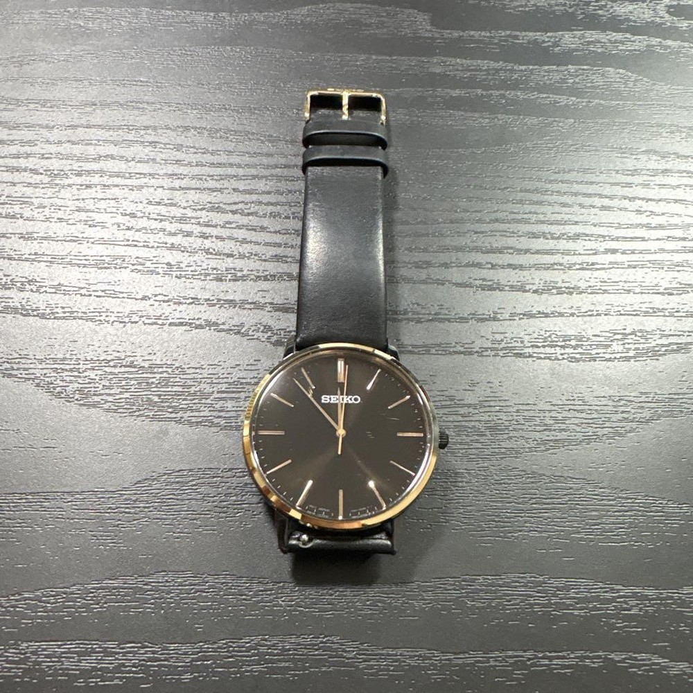 Seiko Black Gold-Tone Stainless Steel Watch