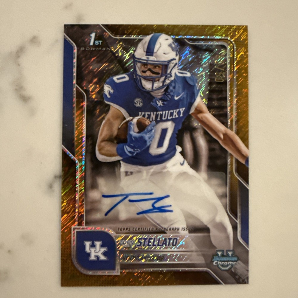 2025 Bowman U Chrome -Troy Stellato (AU) /50-Gold Shimmer - Prosp. Auto #BCA-TST